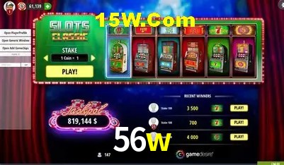 56w: Jogos de Caça-Níqueis-Altas Recompensas, Roleta-Velocidade, Blackjack-Desafios Máximos